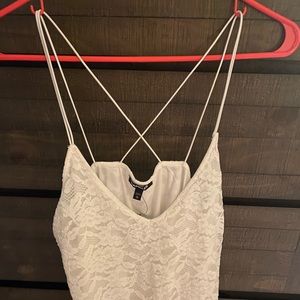 Strappy lace tank top